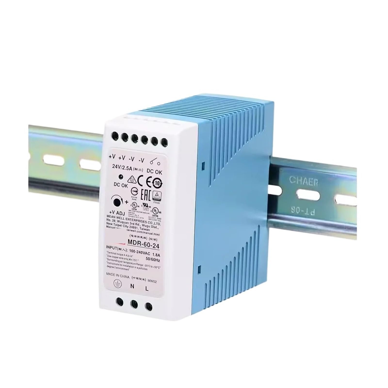 Alimentation 60W MDR-60-24 à haute efficacité énergétique pour armoire électrique