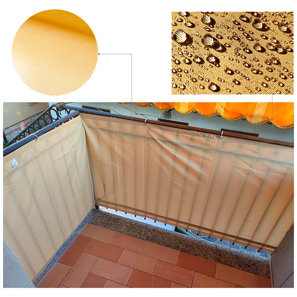 Balkon Sichtschutz Zaun Bildschirm - Windschutz Abdeckung PU Polyester-Gewebe - Wind Und Wasser Resistent - Für Deck, Terrasse, Hinterhof, Outdoor-Pool, Veranda, Geländer (Farbe : Light Brown, Größe