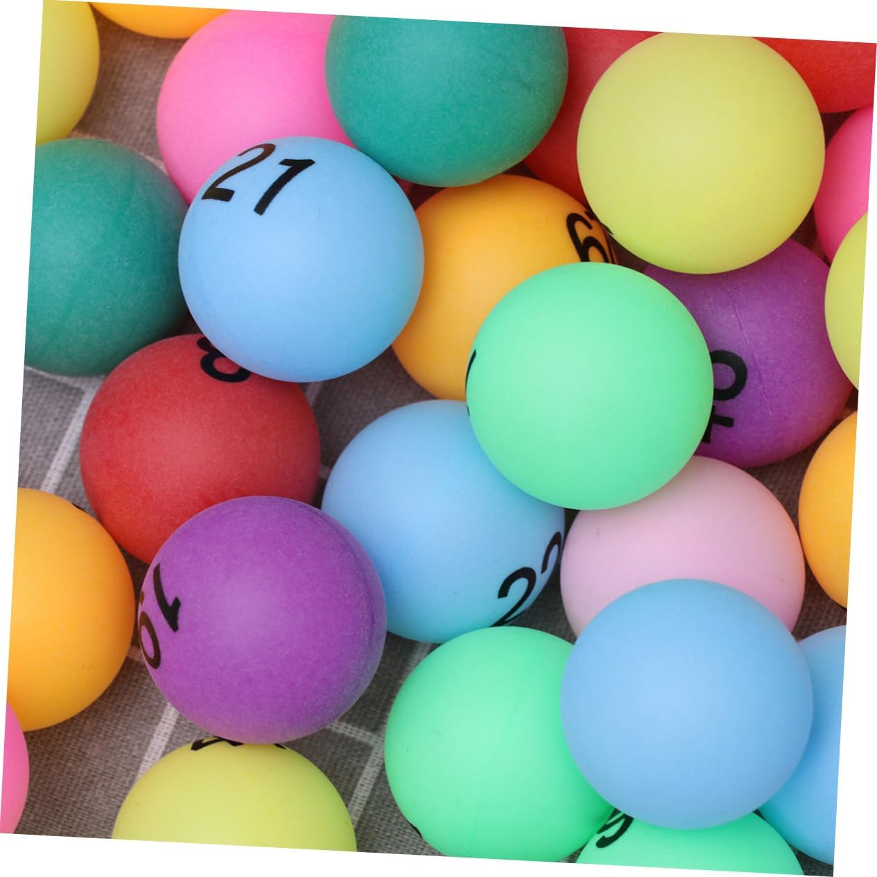 50 Assorted Pp Number Balls 40mm Table Tennis Balls for Games Bright Colors Easy to Find (1-50 Mixed)
