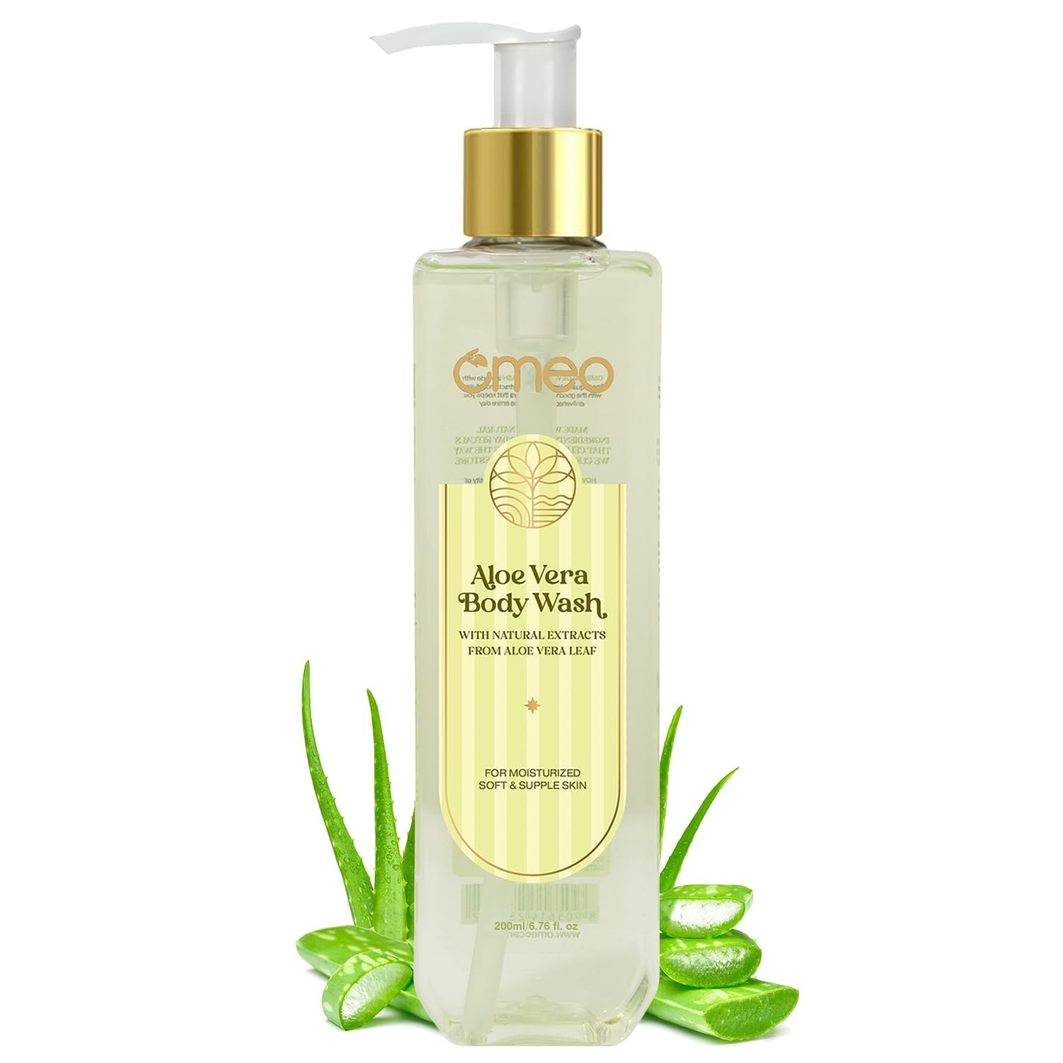 PRZX Aloe Vera Body Wash Shower Gel for Men Women 200ml Gentle Moisturizing Cleanser with Glycerin Paraben-Free Soft