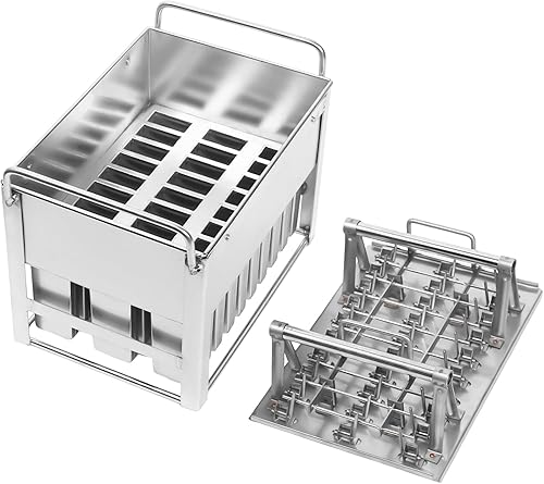 Miniatura 5 de Kit de moldes de paletas de acero inoxidable de 30 piezas, soporte para paletas, paletas, helados, con cubierta y soporte para palo, molde comercial