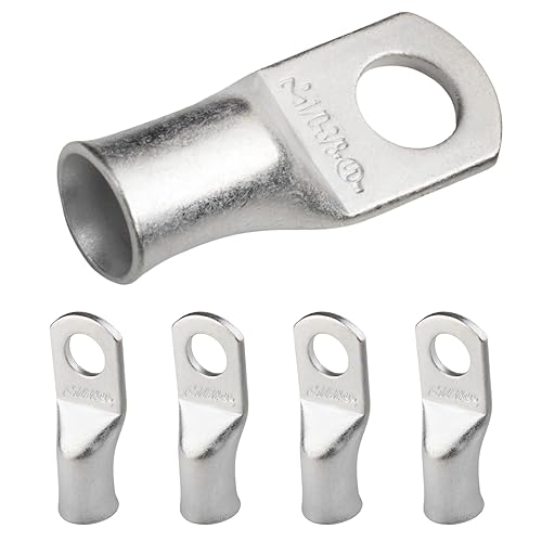 Miniatura 11 de SELTERM - Terminal en anillo de grado marino UL 2/0 AWG 3/8 pulgadas (25 uds) para batería, terminal tubular de cable eléctrico, conector calibre