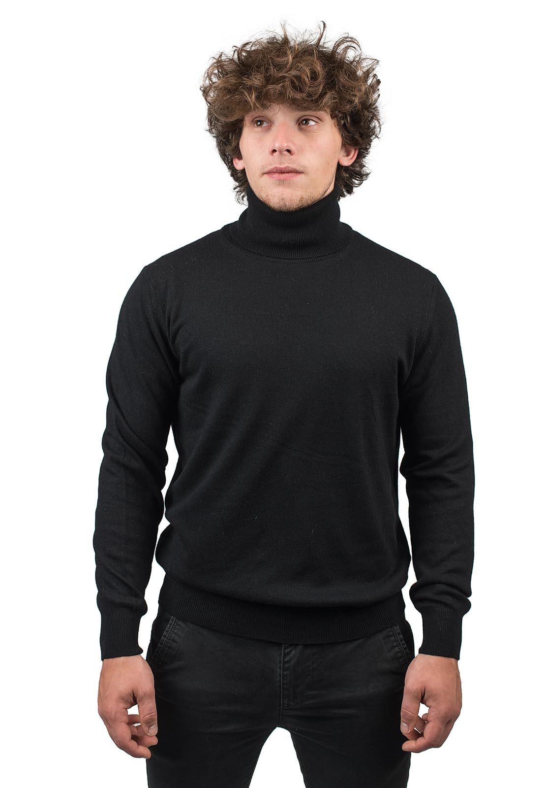 Dalle Piane Cashmere Herren Rollkragenpullover Merino-Mix | Feiner Strickpullover mit Kaschmir für Büro, Alltag und Freizeit, Herbst und Winter, Geschenk für Ihn, Made in Italy