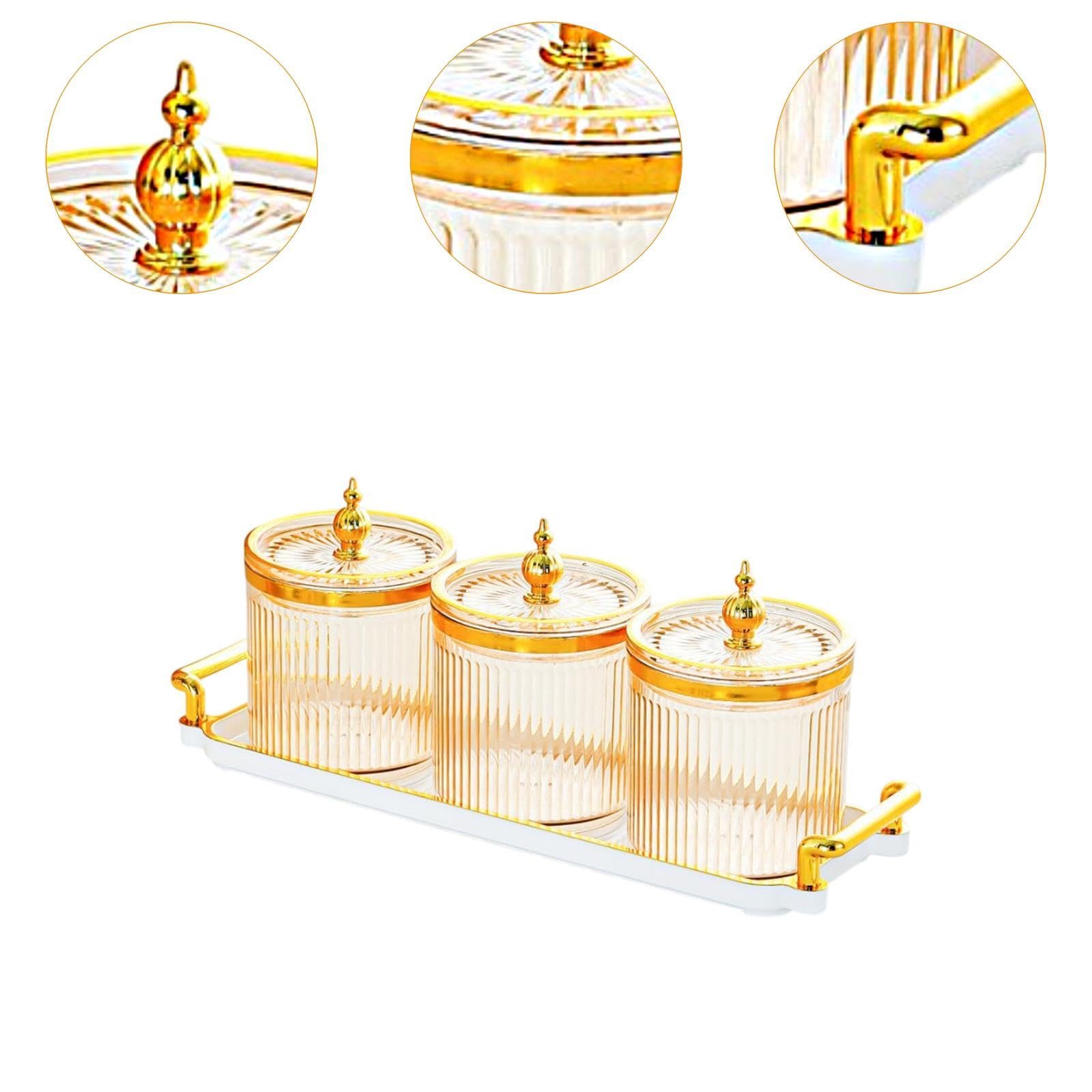 Bandeja para Condimentos Bandeja de con Tapa Recipiente para Nueces Compartimentado Plato para Postres Envase de Almacenamiento de, marrón, 3 Rejillas