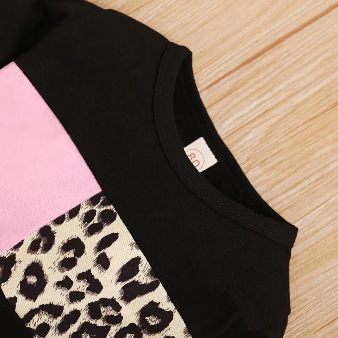 Toddler Girl Clothes Fall Winter Outfits Long Sleeve Leopard Sweatshirt Tops Pants Set 2 Pcs - Image 4