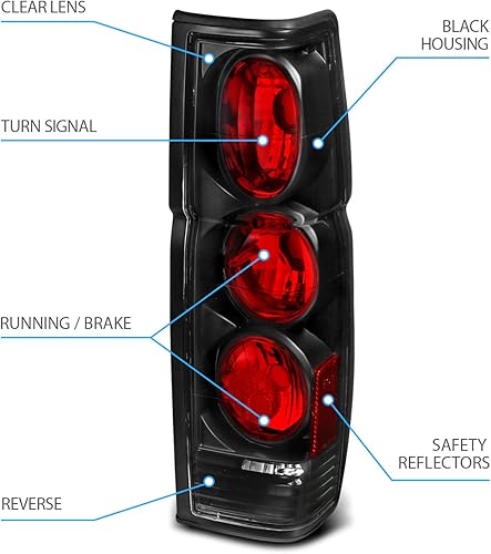 Miniatura 9 de AmeriLite Juego de luces traseras de freno de repuesto cromadas para cuerpo duro D21 - lado del pasajero y del conductor