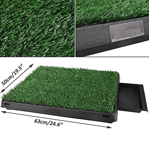 Sailnovo Hundeklo Hunde Toilette Kunstrasen Gras Welpentoilette Trainingsunterlage für Kleine Hunde Grosse Hunde ältere Hunde Tier WC Indoor 63 x 50x 7(L x B x H) cm (2)