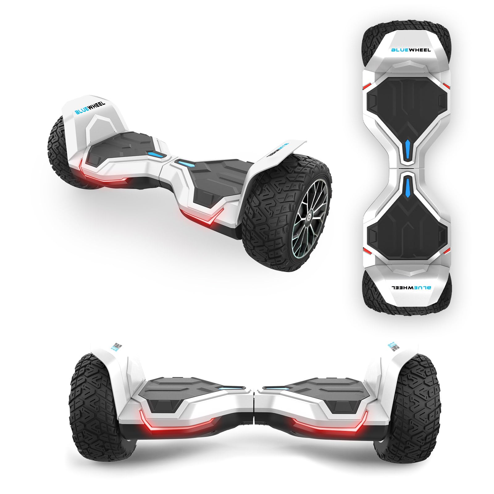Bluewheel HX510 Hoverboard Tout Terrain 8,5 Pouces, Double Moteur, App, LED | Marque allemande, haut-parleur Bluetooth, éclairage LED, pneus SUV robustes, contrôle par app, mode enfant, , jusqu'à 120 kg