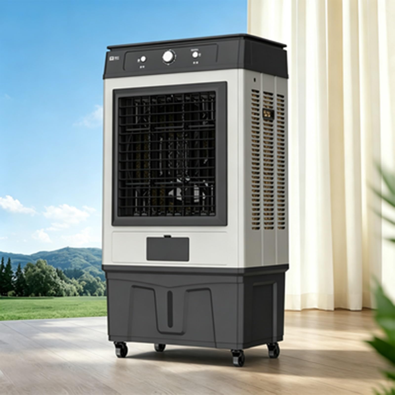 Portable Swamp Cooler, Mobile Evaporative Water Cooling Air Cooler