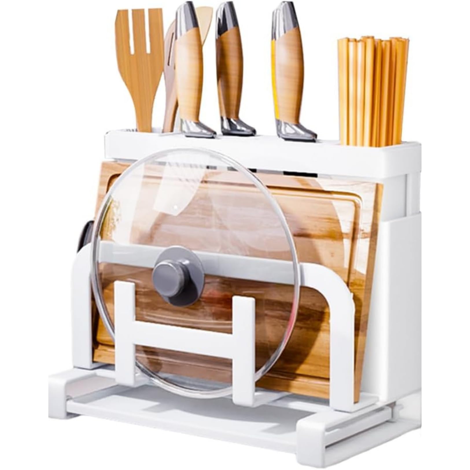 Amazon｜PLEAVIT まな板スタンド 包丁立て 鍋蓋スタンド お箸立て