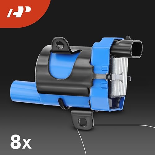 Miniatura 6 de A-Premium Juego de 8 bobinas de encendido redondas (azul) y bujías de iridio compatibles con Chevrolet Silverado GMC Sierra 1500 2500 Tahoe Yukon