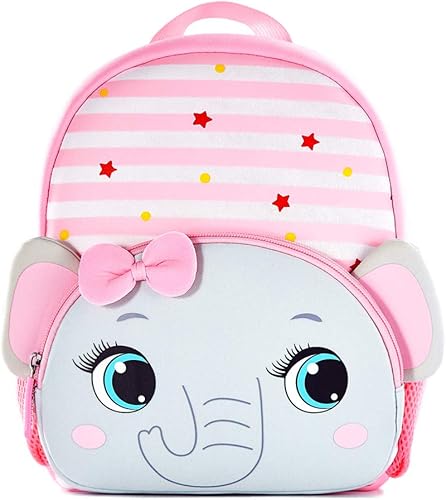 Mochila preescolar de neopreno para niños pequeños, mochila de almuerzo impermeable para niños y niñas, Elefante gris, L