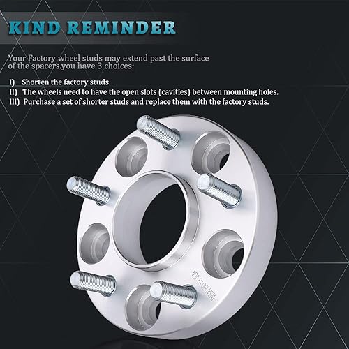 Miniatura 5 de IRONTEK Adaptador espaciador de rueda de 1 pulgada para Nissan Infiniti 5x4.50.197x4.500in, 12x1.25 pernos 66.1 orificio para Nissan 370Z, 350Z,