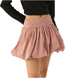 2025 - Elegante falda abultada para mujer, diseño de verano, color sólido, falda acampanada para mujer completa con