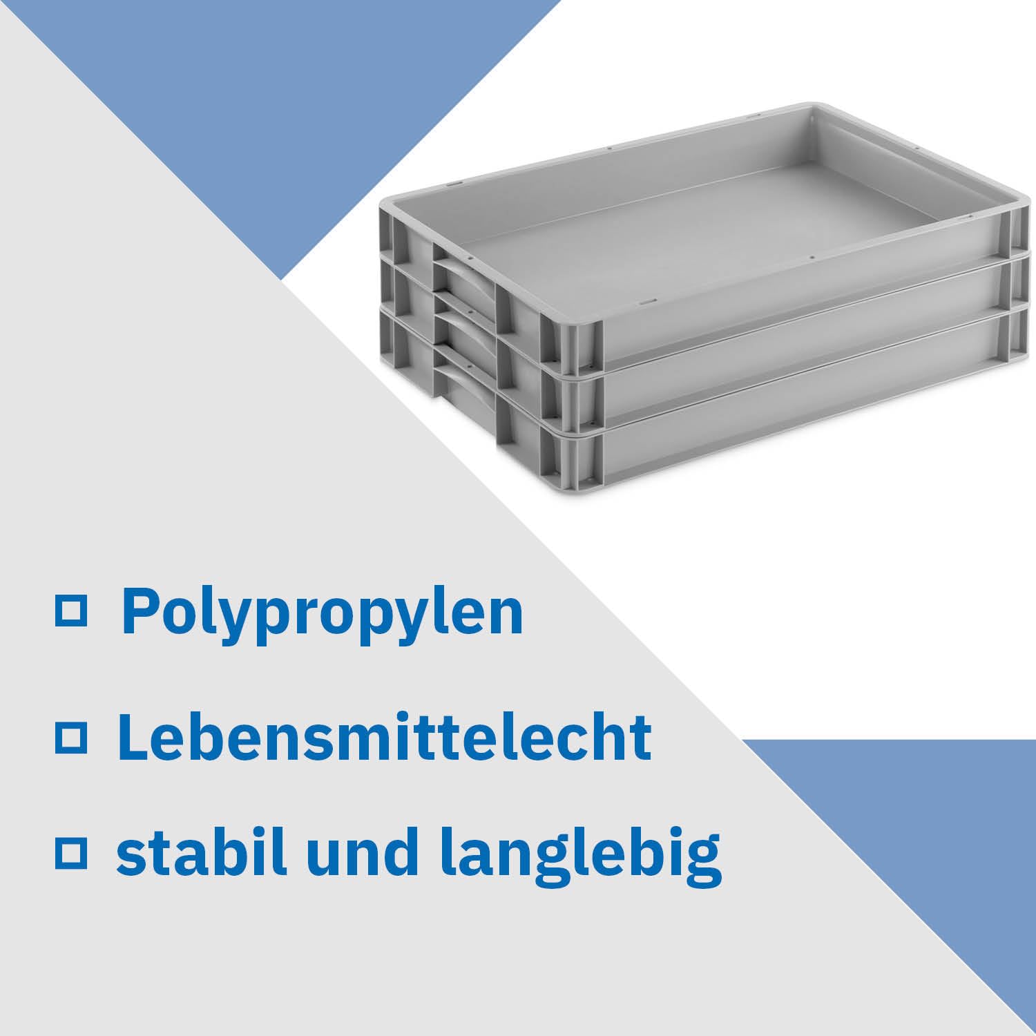 DIE BOX FABRIK Eurobehälter 600x400x320mm | geschlossene Box | Aufbewahrungsbox | Kunststoff Kisten | Lagerbehälter mit Griffen | robuste Stapelbox | Eurokiste | Mehrwegbehälter