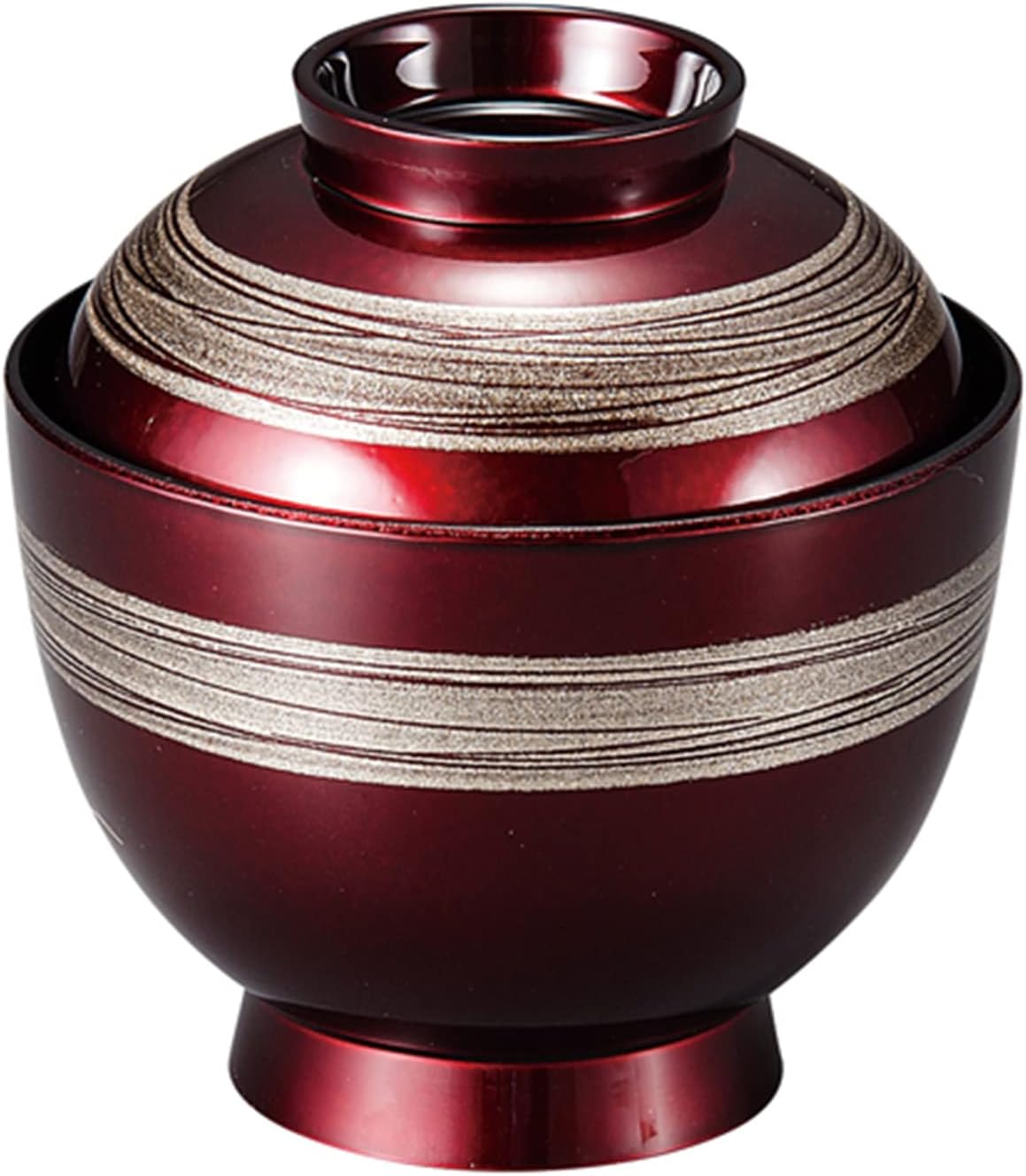 37001330 Heat Resistant Egg Bowl, 3.2 Size, Wine/Silver Scallop