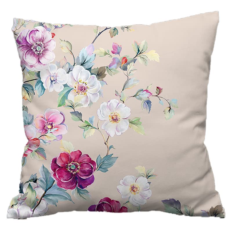Night Comfort 100% Cotton Cushion Cover Luxury Designer Indoor & Outdoor use - Lavish Rose - Ideal For Sofas, Living Room, Bedroom, Rattan Garden Furniture Sets, Chairs, Benches (45x45cm) - Pack of 2 โ image 1