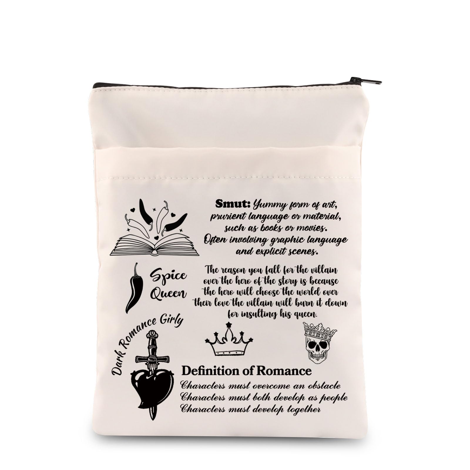 Zuo BaoZuo Bao Reader Book Sleeve Book Lover Gift Yummy Form Of Art Waterproof Zipper Pouch Book Club Gift Gift for Book Lovers From Best Friends (Yummy Form Of Art)