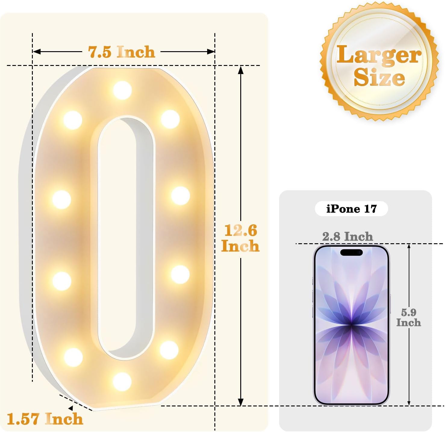 12.6 Inch LED Marquee Light Up Numbers 50, 50th Birthday Number Lights as Gifts for Girls Women Men, Lighted Marquee Numbers for Anniversary Party Night Light Table Decorations