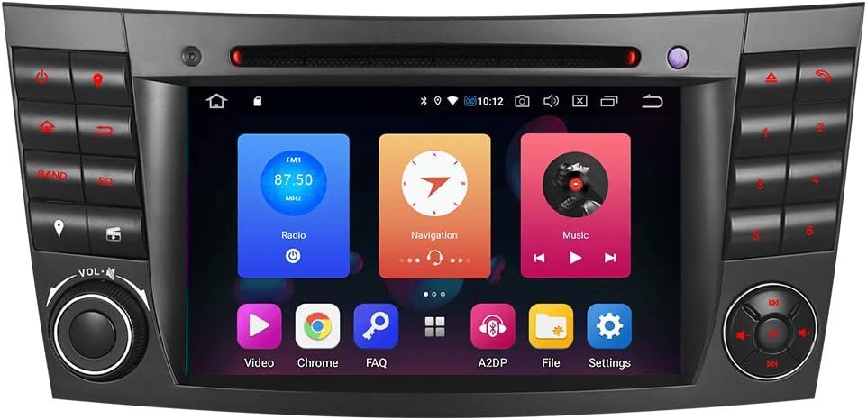 IAUCH Car Stereo Head Unit Android 9.0 for Mercedes Benz W211 W219 W463 E G CLS Class Support Sat Nav Mirror Link DVD SWC OBD RDS WIFI 4G 7 inch Touch Screen (Black)
