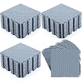 Huwena 50 Pack Interlocking Rubber Floor Tiles Rubber Interlocking Floor Mats Drainage Mat Interlocking Non Slip Pool Deck Mat Outdoor 10" x 10" Modular Interlocking Cushion for Bathroom Garage Patio