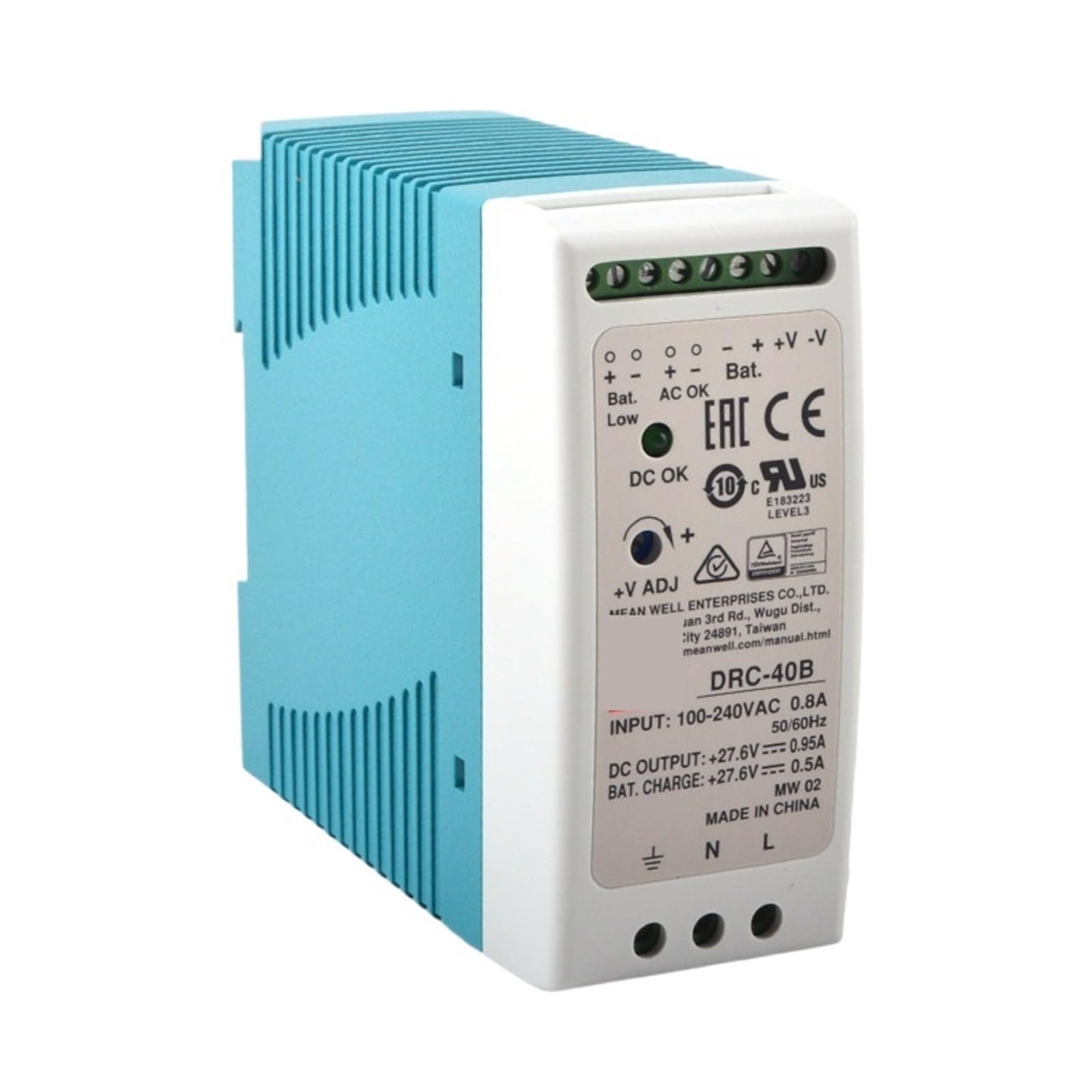 EFUZCOCI 1pcs DRC-40 Switching Power Supply AC DC Transformer Din Rail Type Dual Output 40.02W 13.8V 27.8V 1.9A(DRC-40B)