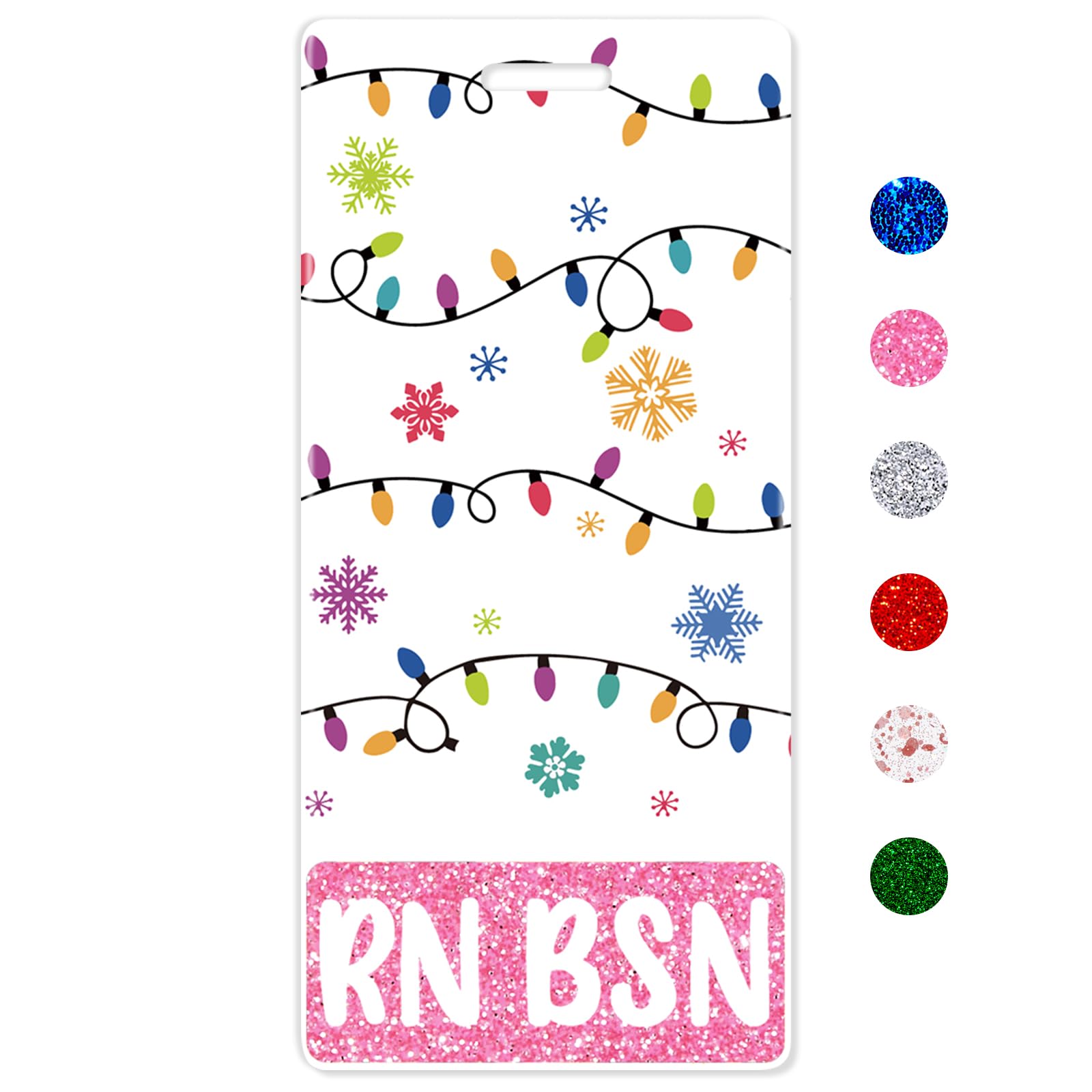 Photo 1 of Plifal RN BSN Badge Buddy Card Holder Nurse Nursing Accessories Festival Christmas Lights Vertical ID Name Identification Tags Hospital Work Gifts