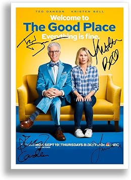 Memorabilia The Good Place Cast Signed Autograph Signature A4 Poster Photo Print Photograph Artwork Wall Art Picture TV Show Series Gift Kristen Bell A4 Poster Only