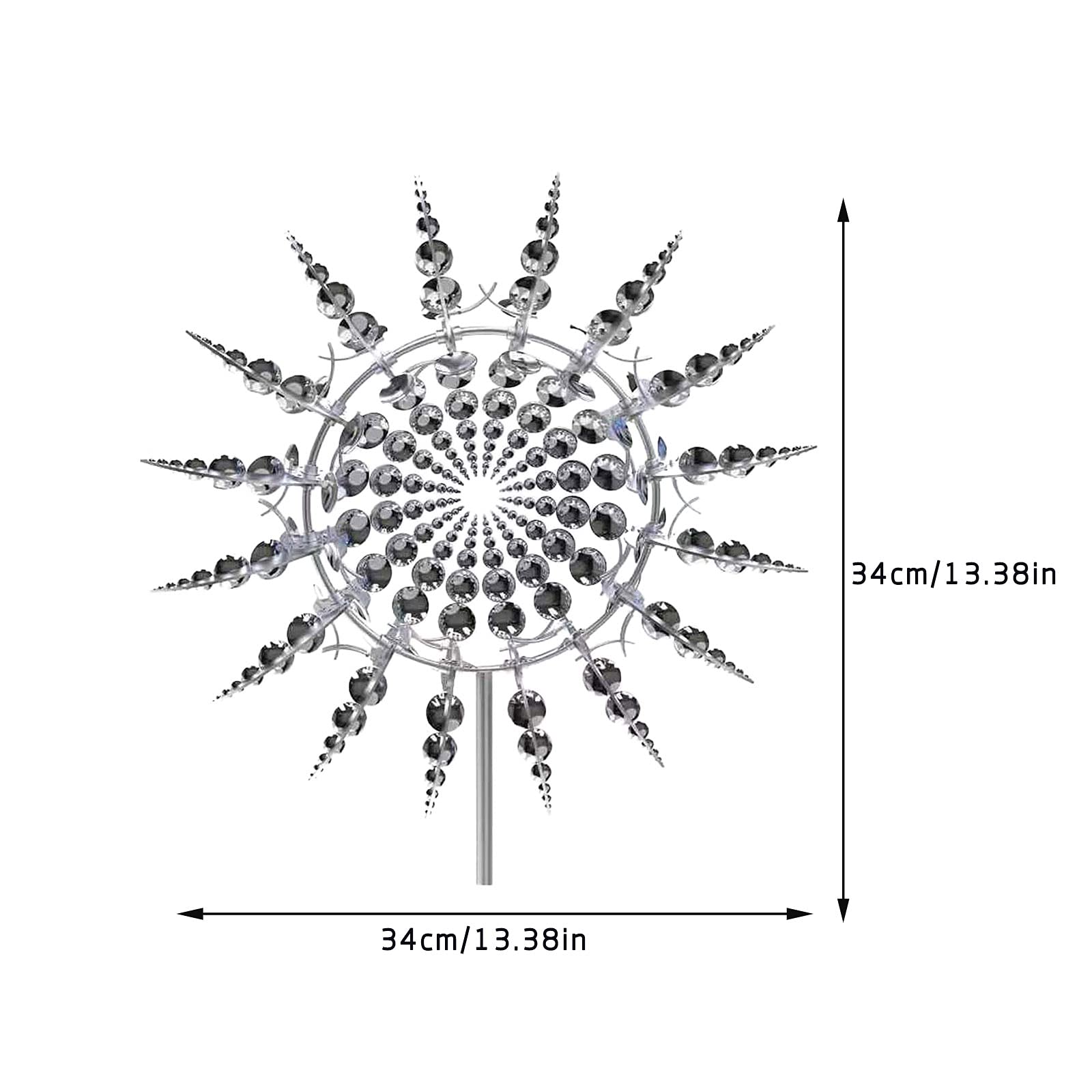 Girandola unica e magica in metallo 3D, per cortile e giardino, decorazione per terrazze esterne, 35 x 70 cm