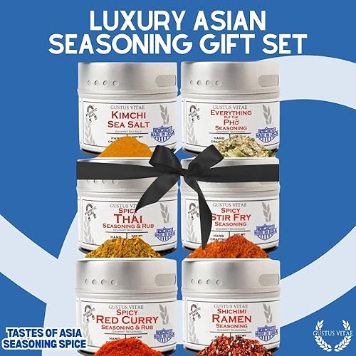 Miniatura 8 de Condimentos Asiáticos - Juego de regalo gourmet | Tastes of Asia | Mezclas de Especias Artesanales Paquete de Seis | Sin OGM, totalmente naturales |