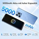 NexiPosket Téléphone Portable Pas Cher 12Go+256Go/TF 2To, Smartphone Android 4G Double SIM, Écran 6,56'' HD+ 90Hz, Batterie 5000mAh, Caméra AI 13MP+8MP, Face ID/OTG/GPS, Garantie 3 Ans - Bleu - 6