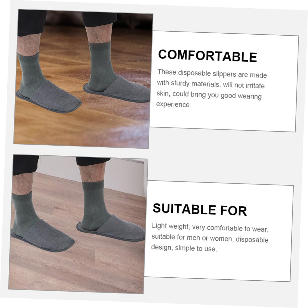 TEHAUX 20 Paia di Pantofole da Viaggio Monouso Leggere e Portatili Pantofole da Hotel e Spa Unisex Comode per Casa Soggiorno e Viaggi