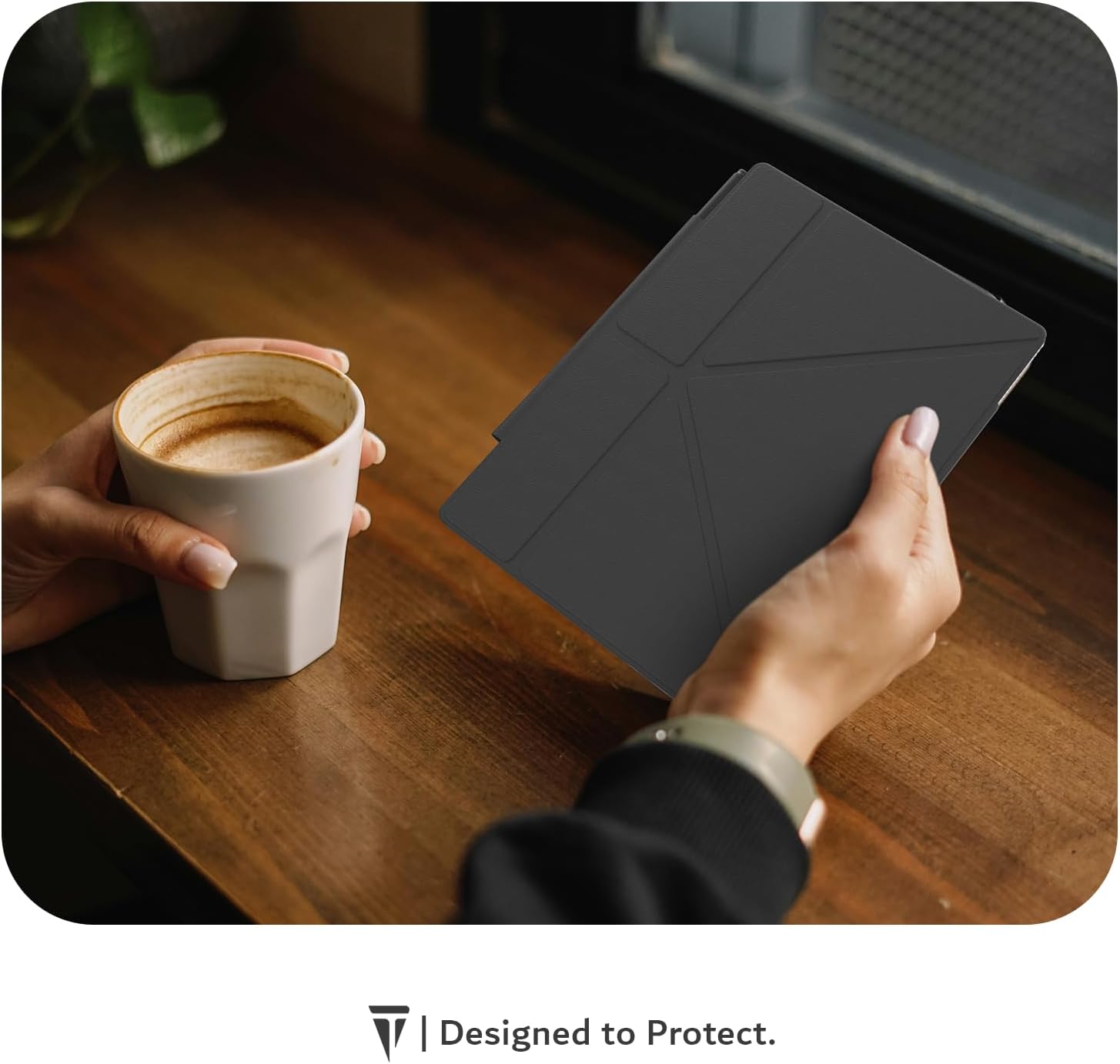 TUDIA M-FLIP Detachable Clear Magnetic Case for Remarkable Paper Pro 11.8" - Slim Transparent Cover with [Auto Wake/Sleep] Strong Magnetic Closure, Foldable Stand & Built-in Stylus Slot (Black)