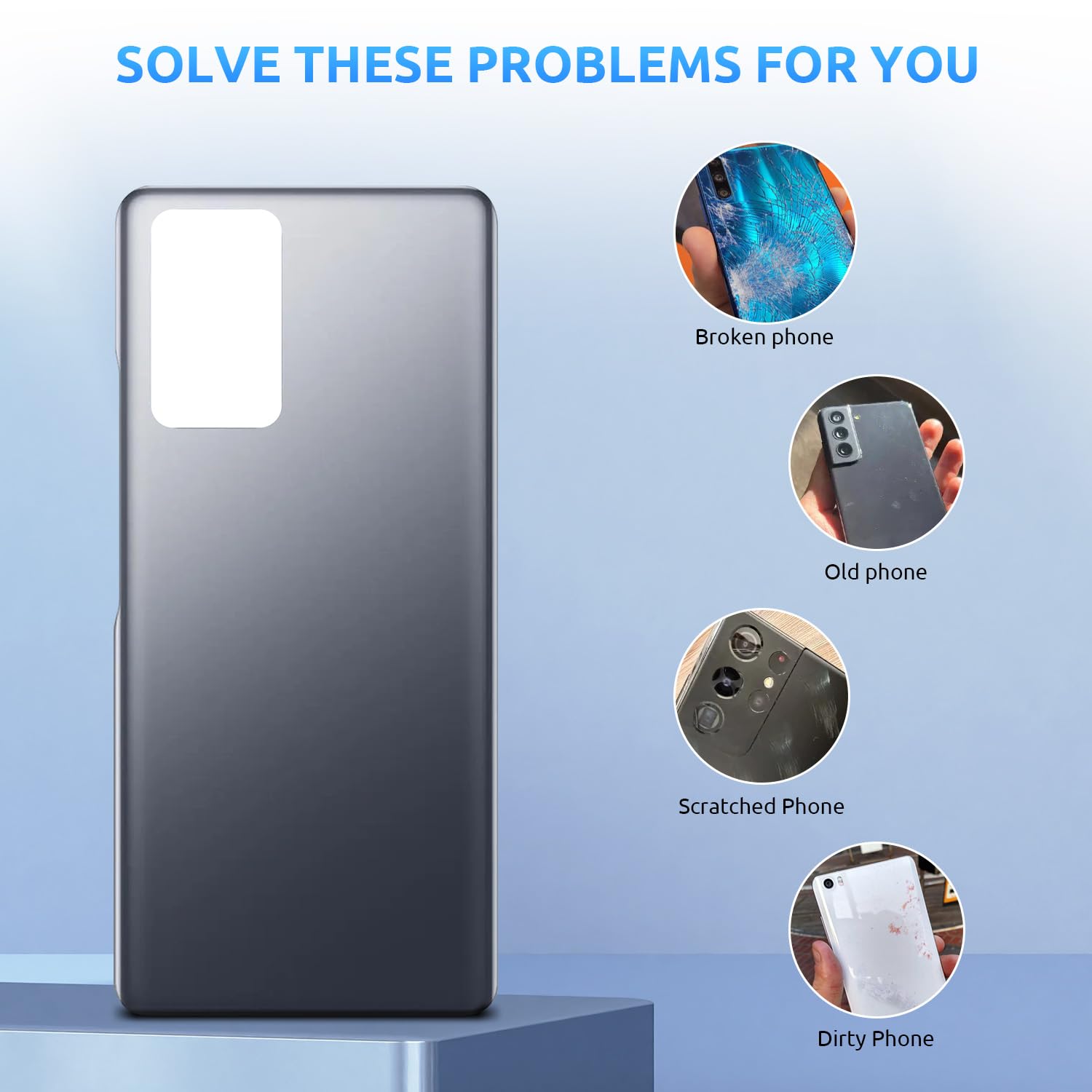 Genuine Back Glass Replacement For Xiaomi Redmi Note 10 Pro / Pro Max - Full Housing Cover (Blue)