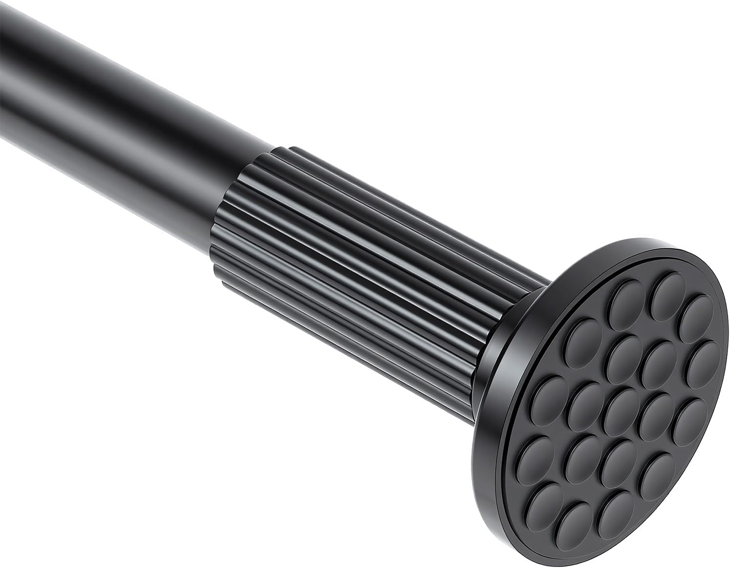 Heavy-duty Tension Curtain Rod, 47-86 Inch,Spring Closet Rod, for Windows or Shower, Easy to Install, No Drilling, No Rust, for Bathroom, Rod Diameter 1.26 Inches 32TD47-86-N-BLK