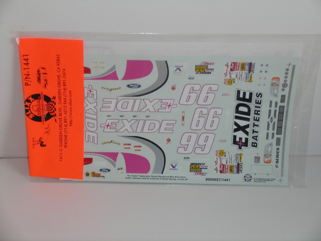 Racing Car Decals "Exide Batteries" for the AMT '97 - '98 Revell Supertrucks