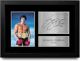 Poster Rocky Incorniciato Con Autografo Stallone - A3, Cornice Nera, Per Appassionati Di Cinema - Foto 6
