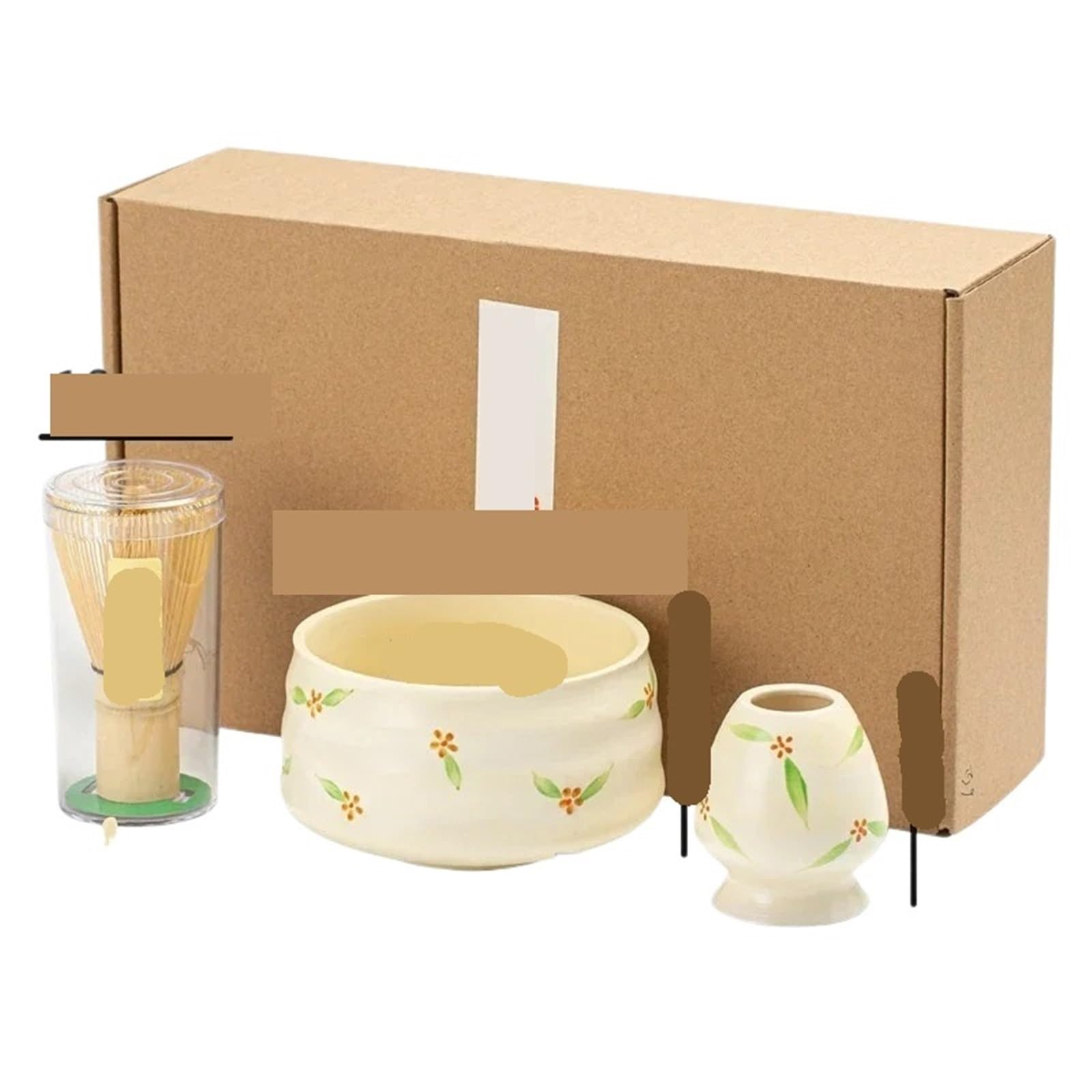 Keramik Matcha Schüssel Set Matcha Brushd Tee Set Tee Tisch Zubehör Matcha Tee Werkzeuge Set Matcha Tee Set(White)