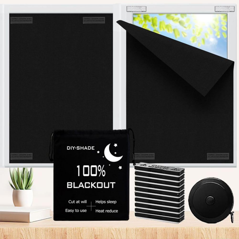 Magnetic Blackout Blinds Stick On Portable No Drill Temporary Window Cover