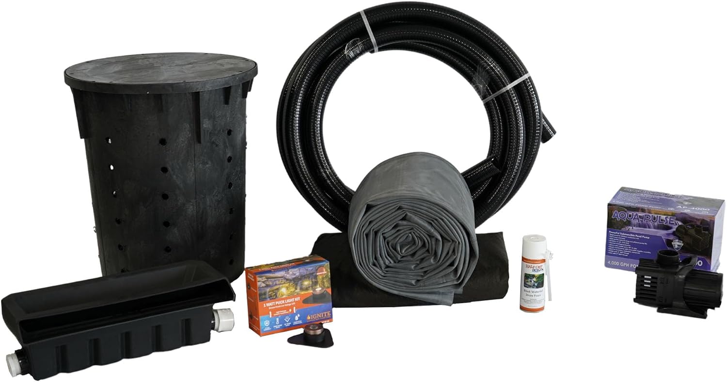 HALF OFF PONDS Simply Waterfalls 4000 Pond Free Kit with MatrixBlox, 10' x 20' EPDM Liner and 4,000 GPH Pump - PMANB3
