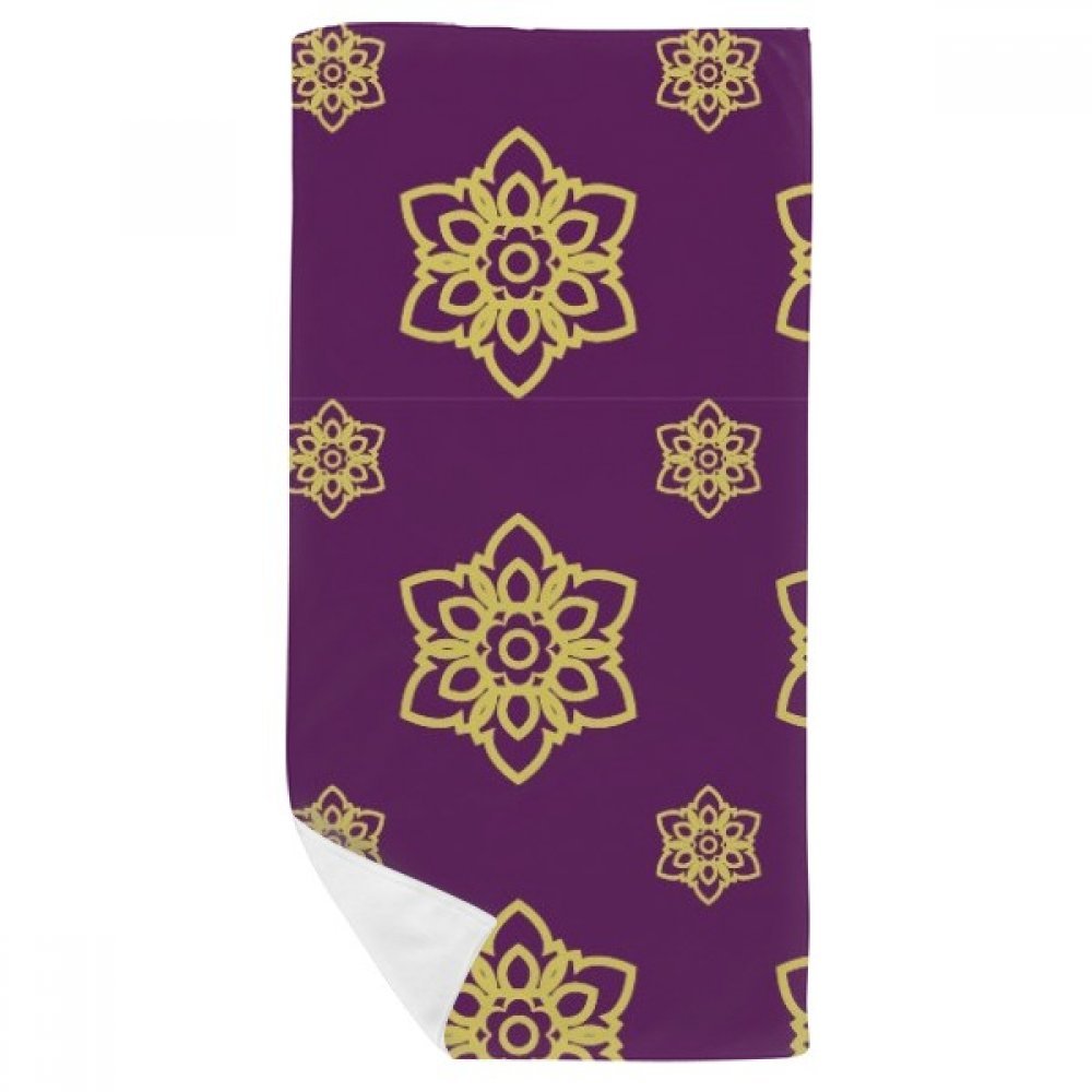 Serviette de bain douce motif Thaïlande violet d'or absorbante 35x70
