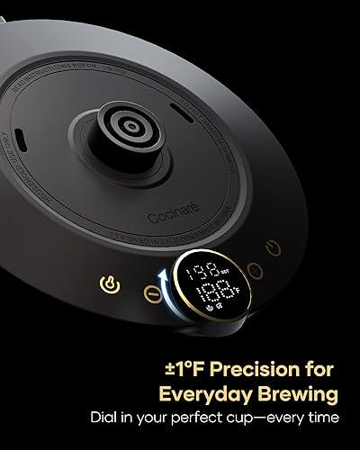 Miniatura 3 de Cocinare Barista Collection - Hervidor eléctrico de cuello de cisne, control de temperatura preciso de ±1 ℉ para verter café y té, calentamiento
