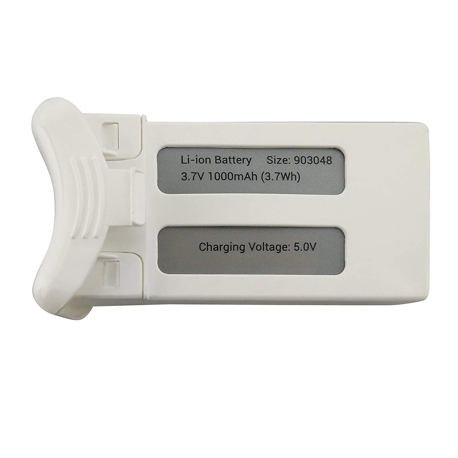 Lot de 2 batteries au lithium 3,7 V 1000 mAh pour drone SGFS S20W T25 à quatre axes - Pièces de rechange - Télécommande - Blanc