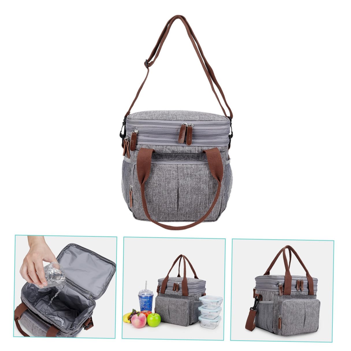 Große Lunch Bag Wasserdichte Bento Tasche mit Isolierung und Frischhaltefunktion für Erwachsene Outdoor Picknick und Praktische Aufbewahrung