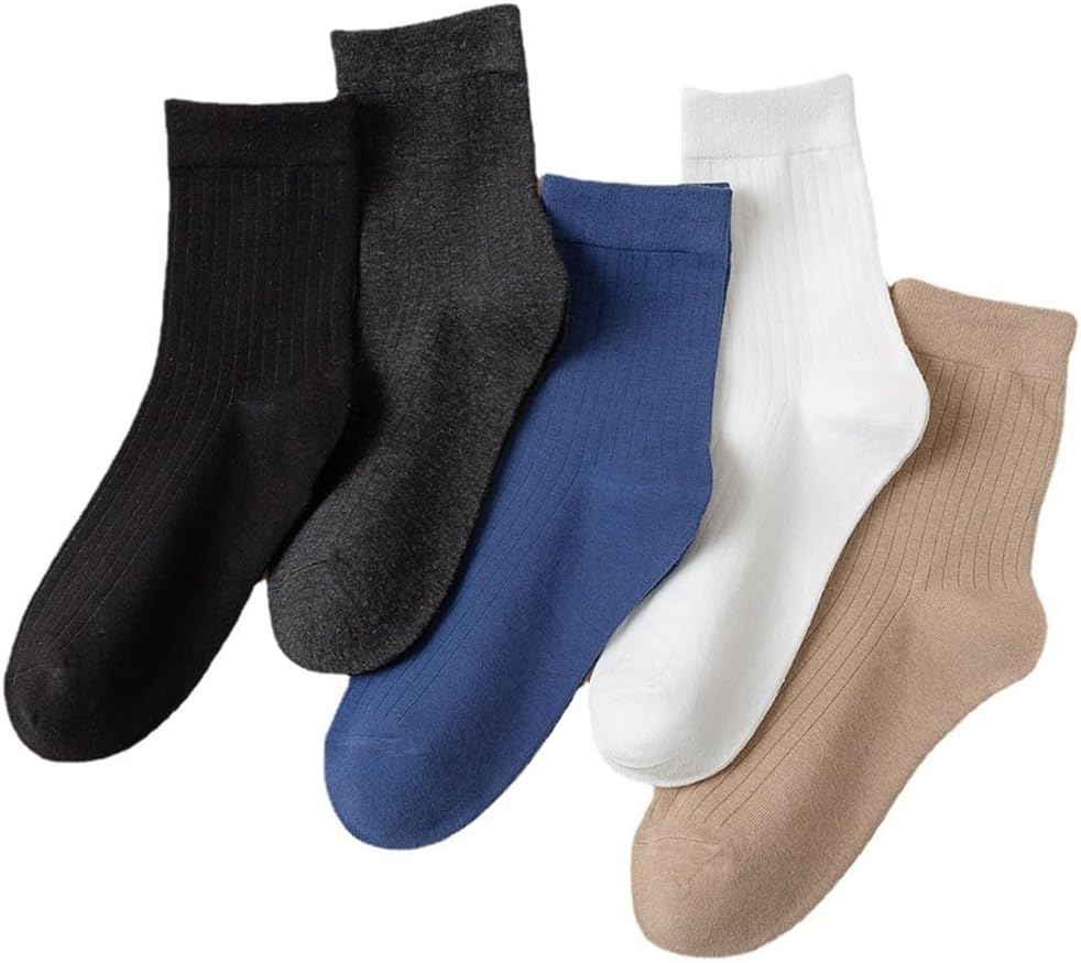 Anti Pilling Business Socks, Mid Length, Men's Retro Casual