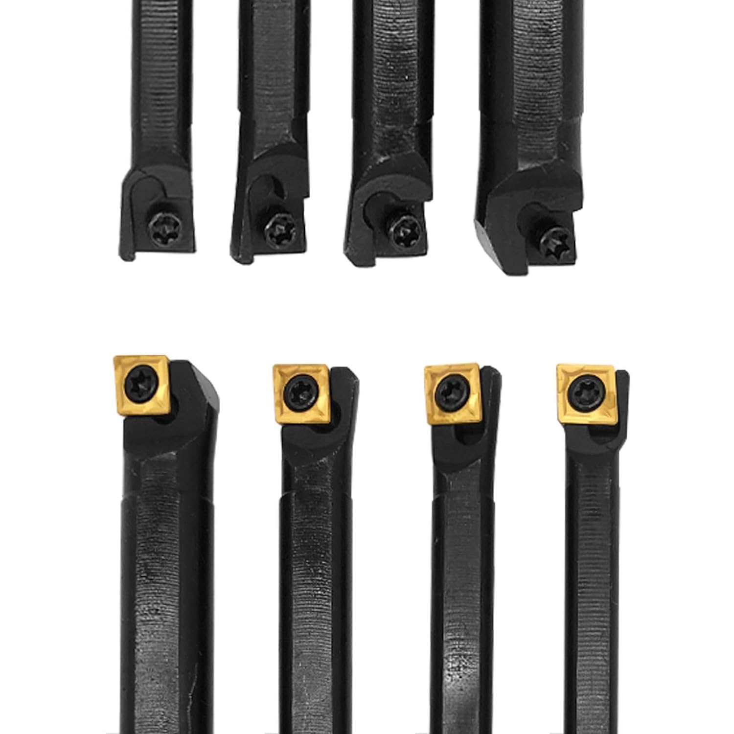 Mini Metalldrehmaschine Werkzeuge Bohrstange Set 15/64in, 9/32in, 5/16in, 3/8in Schaft Drehwerkzeug Halter mit CCMT21.51Bohrstange Ersatz Karbid Turninng Einsätze für Stahl (4pcs Bohrstange)