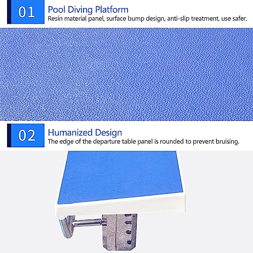 Swimming Pool Starting Block, Two-Step Non-Slip Diving Platform, Fiberglass Competition Diving Platform for Athletes, Ideal for Swim Meets and Training