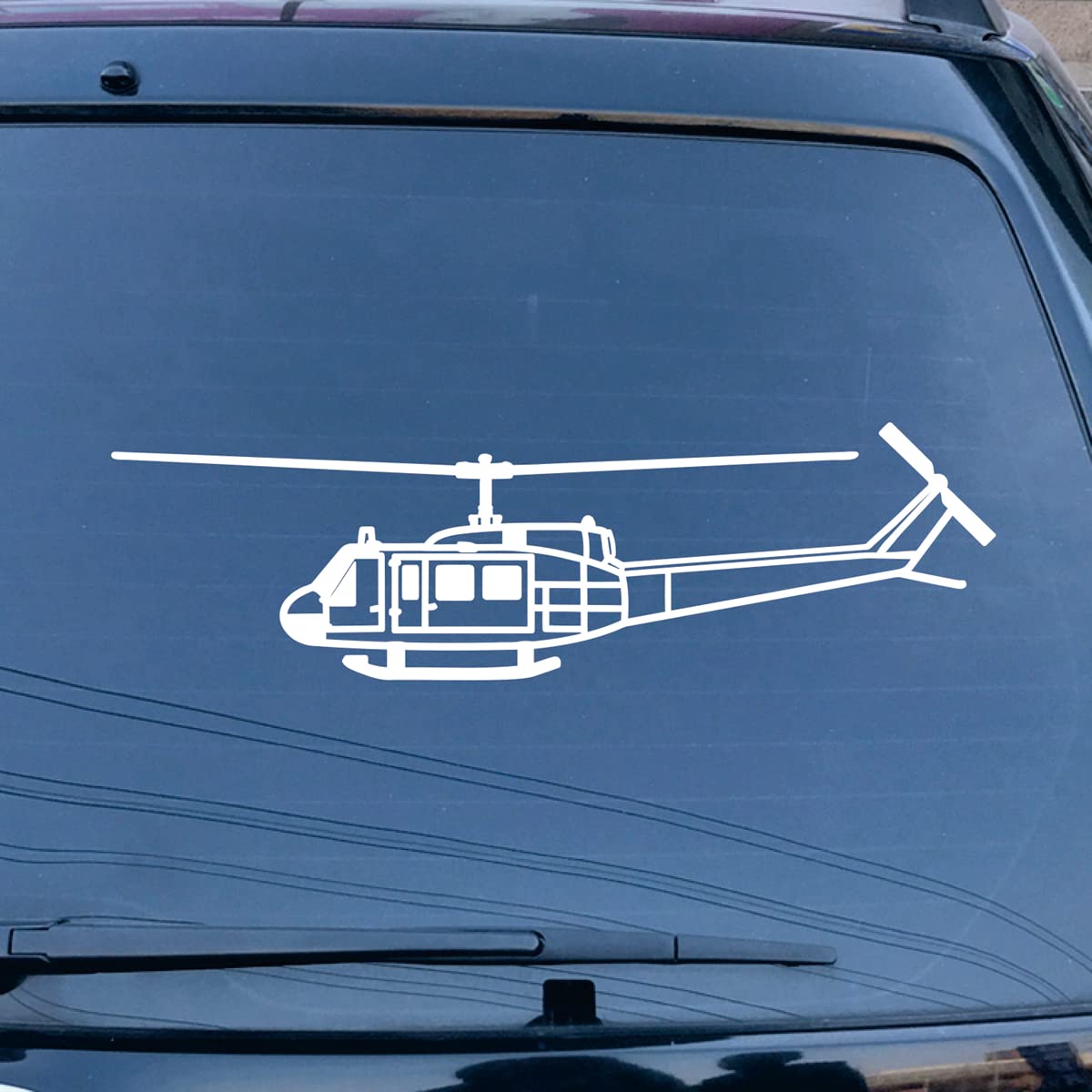 Bell UH-1D Iroquois Huey U.S. Army Helicopter Decal Sticker Vinyl for Car Boat Laptop Choose Size Color (12'' x 3.5" (30.5cm x 8.9cm), White)