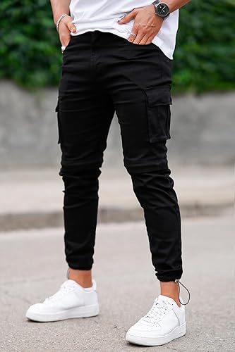 Miniatura 8 de GINGTTO Mens Outdoor Hiking Convertible Pants Slim Fit Stretch Cargo Joggers Lightweight Work Pants for Men