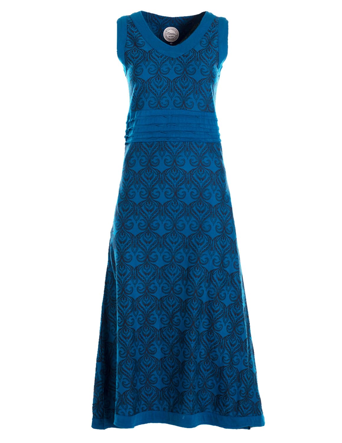 Vishes Langes Maxikleid Jersey Baumwolle Ornament Print Ärmellos - Alternative Mode